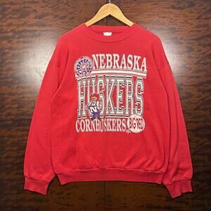 90s Men's Nebraska Huskers Vintage College Crewneck L